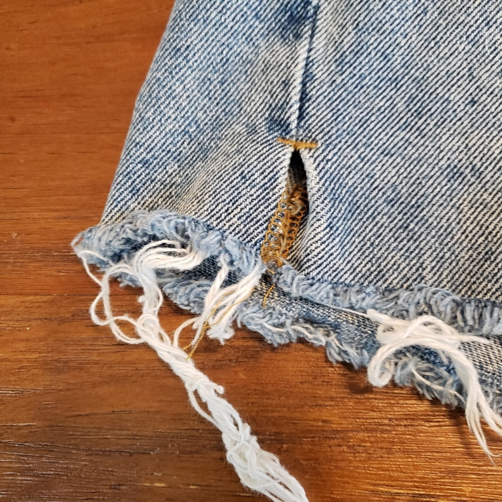 Zara 1975 Womens Bohemian Festival Button‎ Fly High Rise Denim Jean Shorts Sz 2 - Picture 4 of 10